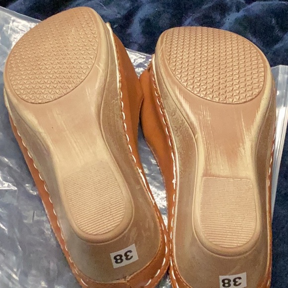 PAOTMBU - Brown Rose Appliqué Wedge Slide - size 7 (38) - new - Picture 11 of 11